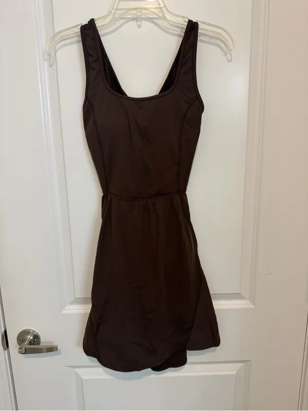 Halara SoftlyZero Airy 2-in-1 Mini Dance Dress S Chocolate Martini NWT - Image 2