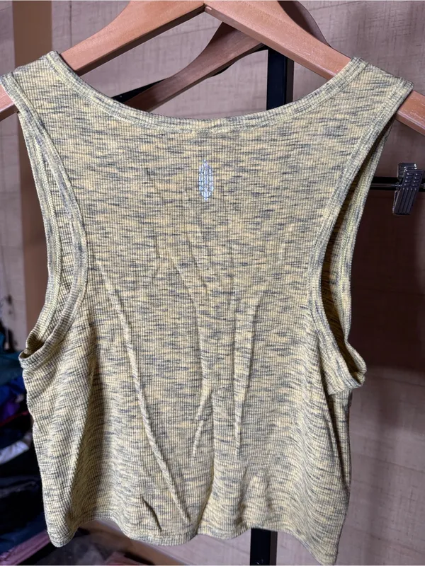 Free People Movement New Moon Knotted Front Crop Tank Sleepy Lemon Medium - Image 10