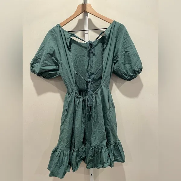 Peter Som X RTR Green Puff Sleeve Dress Size 4 - Image 10