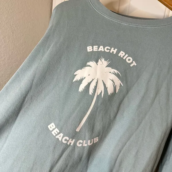 Beach Riot Beach Club Surf Spray Blue Oversized Crewneck Sweatshirt - Image 3