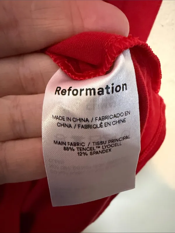 Reformation RYLAN Red Knot‎ Front Midi Skirt Size Medium - Image 7