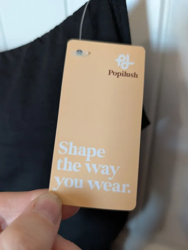 NWT Popilush Ruched Bodycon Midi Slip Dress Small Black - Image 6