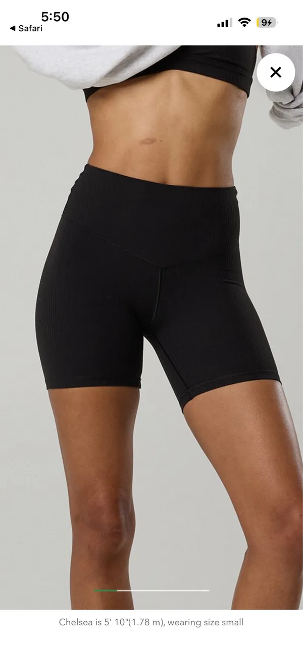 Aerie Ribbed Black Biker Shorts - Image 5