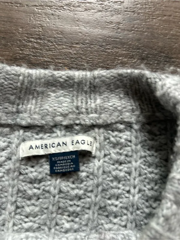 American Eagle Outfitters Women's Crewneck Sweater - Light Gray Heather - Image 3