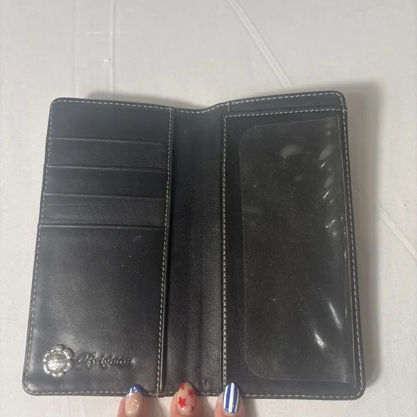 Brighton Checkbook Cover Dark Red Heart Leather Credit‎ Cards ID Slots - Image 2