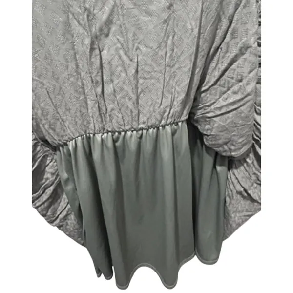 Altar'd State Frankie Sage Textured Babydoll‎ Mini Dress Puff Sleeve - Image 5