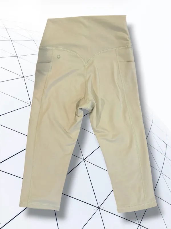 POPFLEX NWT Crisscross Hourglass Capri Leggings Pistachio Color Size Small - Image 2