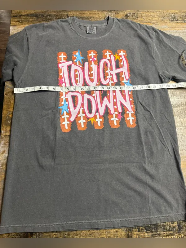 Comfort Colors Pepper Short Sleeve Tee with football Graphic - Image 5