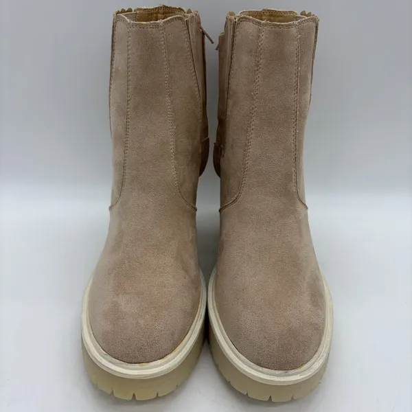NWOT Oasis Society Womens 8.5 Booties‎ Pink Beige Fabric Platform Heels Ankle - Image 3