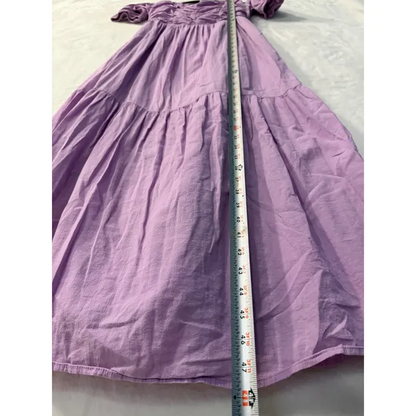 Universal Threads Lavender Purple Tiered Maxi Dress Womens XS Smocked Puff Sleeve - Image 2