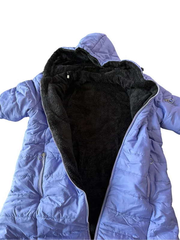 Women's Purple Hooded Winter Puffer Coat Size 3XL #260849 - Image 7