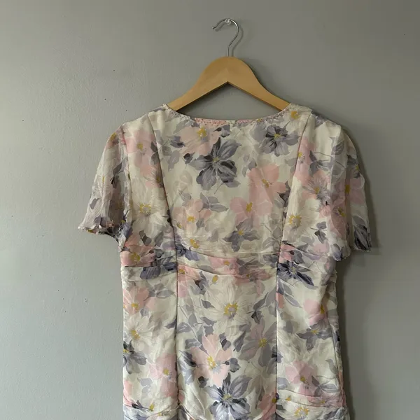 ECI New York Vintage Silk Drop Waist Dress Size 10 - Image 5