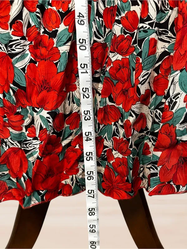 Red Floral Halter Midi Dress Size XXL - Image 9