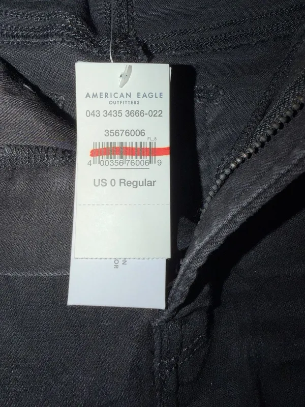 American Eagle Super Hi-Rise X4 Jegging Size 0 Black Ripped Jeans - Image 8