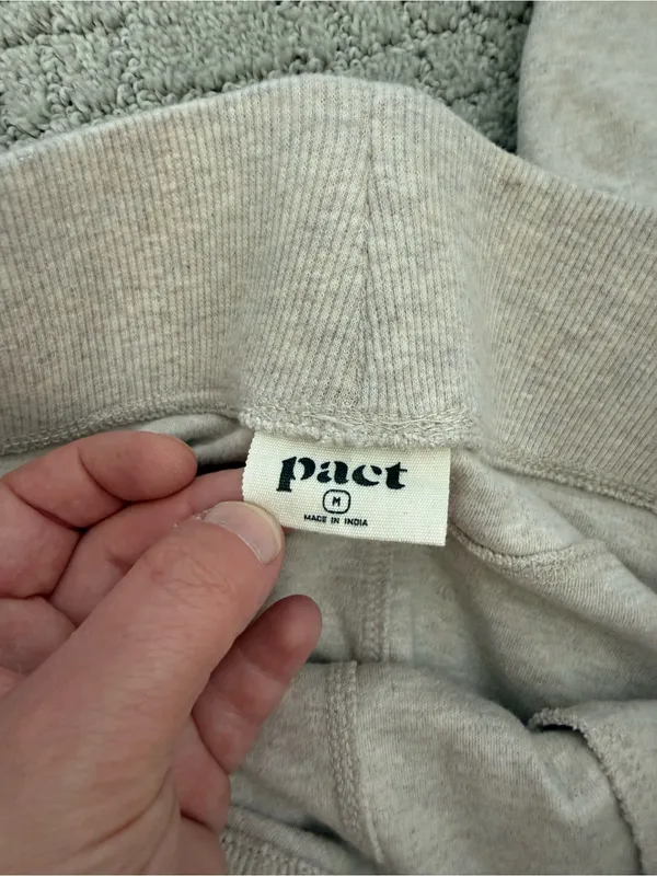 Pact Airplane Joggers Organic Cotton Beige Pull On Pants Medium - Image 8