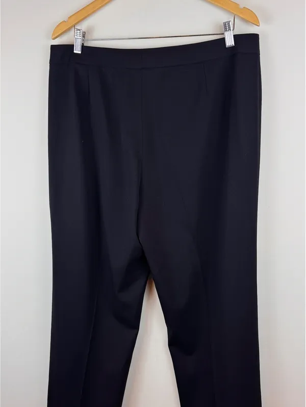 Lafayette 148 New York Black Virgin Wool Stretch Straight Leg Pants Size 14 - Image 9