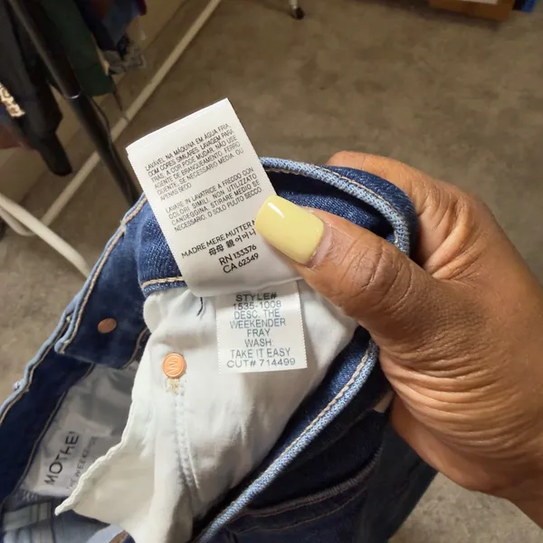 NEW Mother Anthropologie Women Jeans 34 Blue High Rise Flare Raw Take it Easy - Image 12