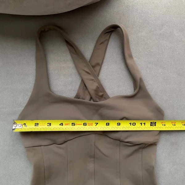 Alo Yoga Airbrush Sparks Fly Corset Tank Olive Tree S - Image 3