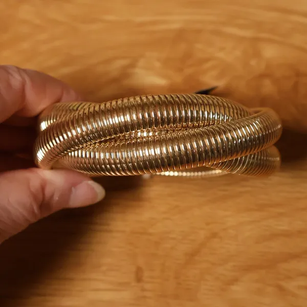 Alfani Twisted Snake Chain Bangle Bracelet Womens Size 8‎ Gold Tone Neutral - Image 2