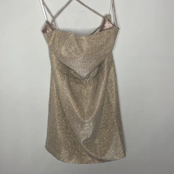 Lulus Earned Your Win Metallic Lace Cocktail Dress size XL - Image 3