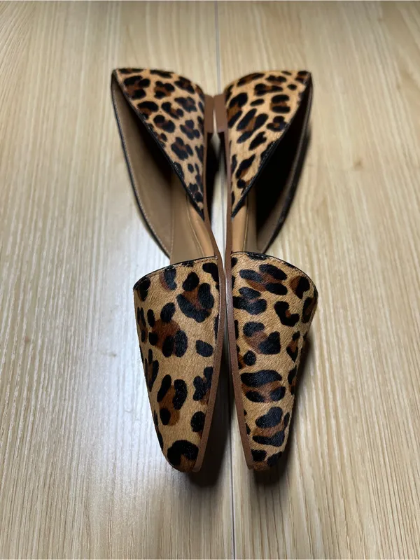 J.Crew Zoe Leopard Calf Hair d’Orsay Flats Size 6 - Image 5