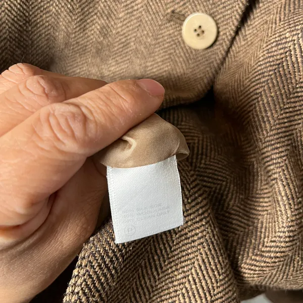 Lafayette 148 Academia Brown Herringbone Blazer Size 10 Office‎ Career Wool Silk - Image 4