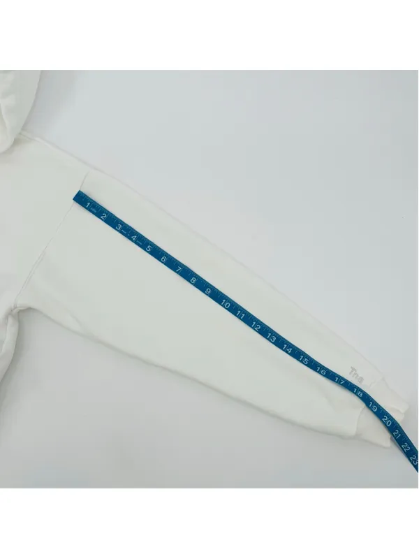 Aritzia Women's Tna White Terry Fleece Boyfriend Boxy Zip Hoodie XS - Image 7