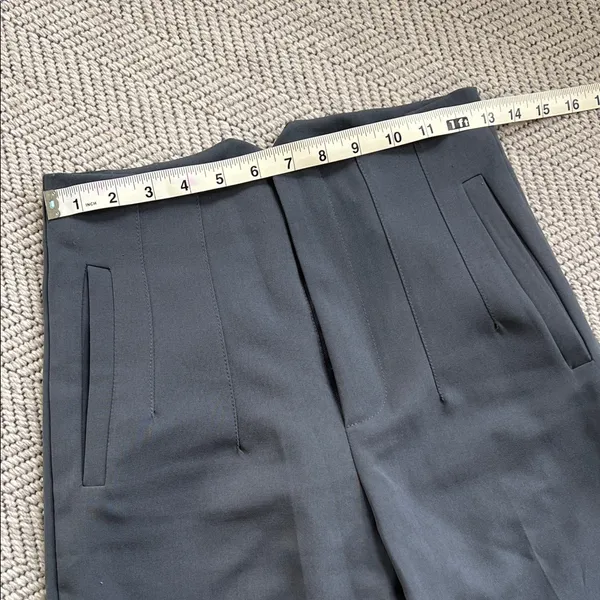 High-Rise Navy Women's Tapered Dress Pants - Image 2