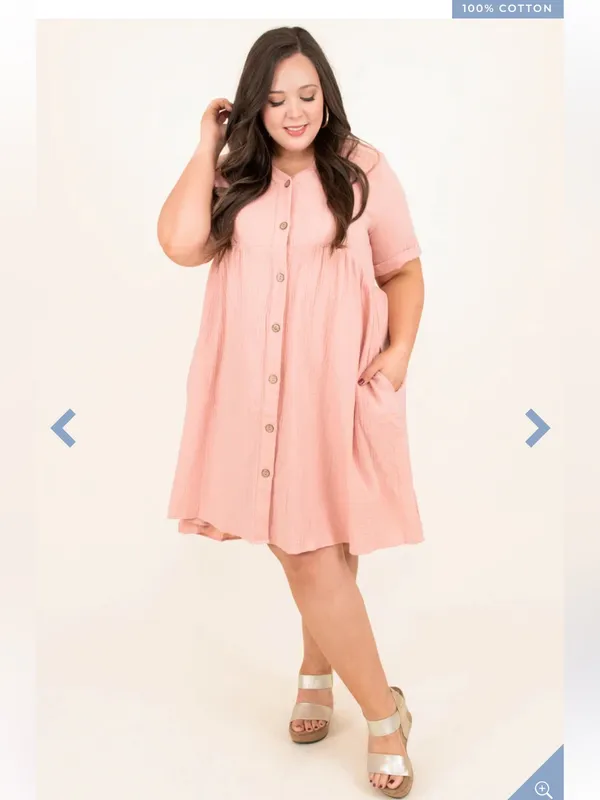 $65 NWOT Chic SoulMeet Me Here Dress, Rose 2X cotton sundress - Image 3