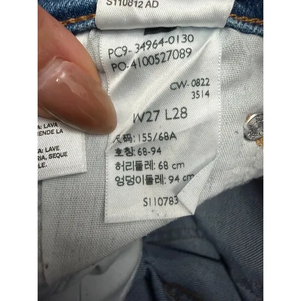 Levi's Wedgie Straight Jeans Women 27 W27 L28 High Rise Button Fly Blue Denim - Image 6