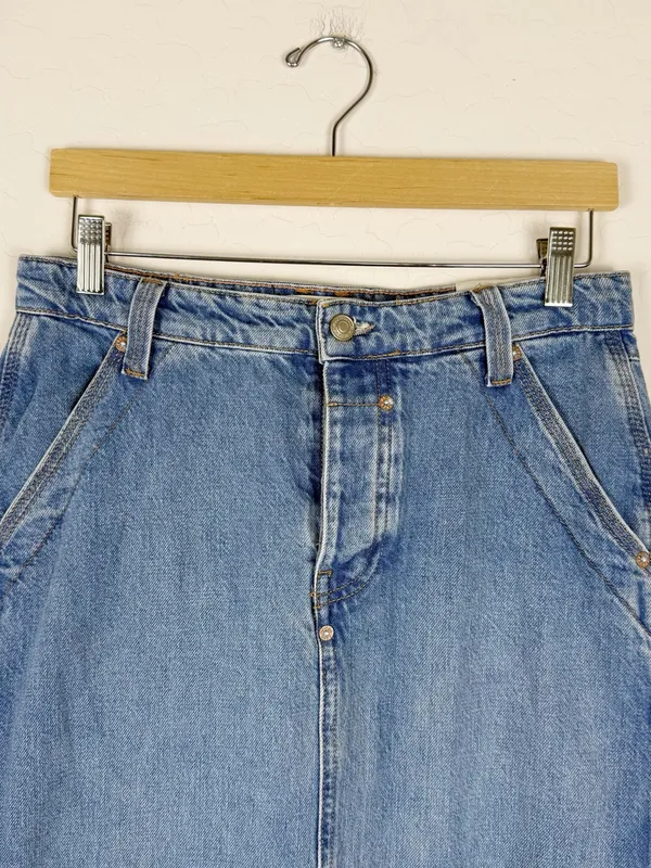Free People We The Free Francisco Denim Maxi Skirt Head Over Heels - Image 5