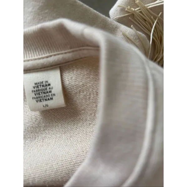 Levi's Pullover Sweatshirt Womens L Cream Fringe Classic Western Yoke Cowgirl - Image 5