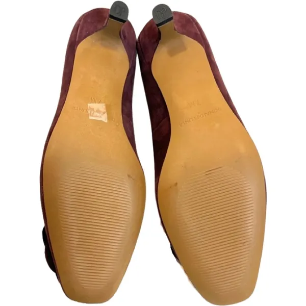Donald J. Pliner Burgundy Red Suede Kitten Heel Flower Toe Pumps sz 7 NEW No Box - Image 8