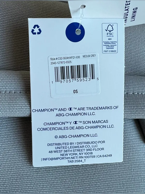 Champion Estate Insulated Cooler Kit Lunch Bag, Medium Gray, NWT - Image 14