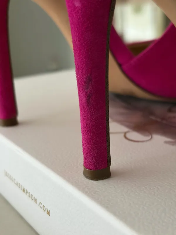 Hot Pink Suede Jessica Simpson Heels - Image 5