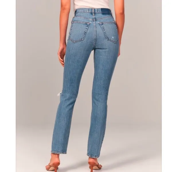 Abercrombie & Fitch 90’s Slim Straight High Rise Blue Jeans - Image 2