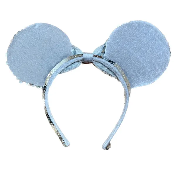 Disney Y2K Silver Sequin Minnie Ears - Image 2