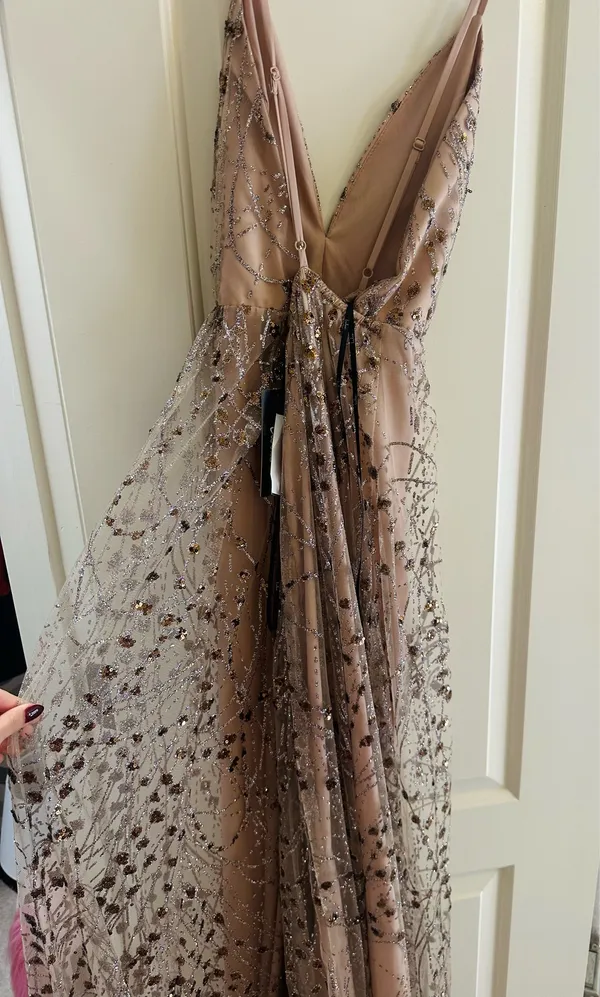 Lulus Rose Gold Sequin Maxi Dress - Image 3