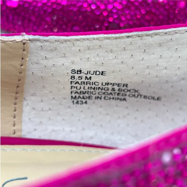 Betsey Johnson SB-Jude Ballet Flats 8.5 Pink Rhinestone Pointed Toe Wedding NWOB - Image 10