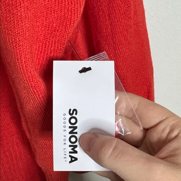 Sonoma Goods For Life Orange Red Lightweight Fuzzy Cardigan Size 2X - Image 12