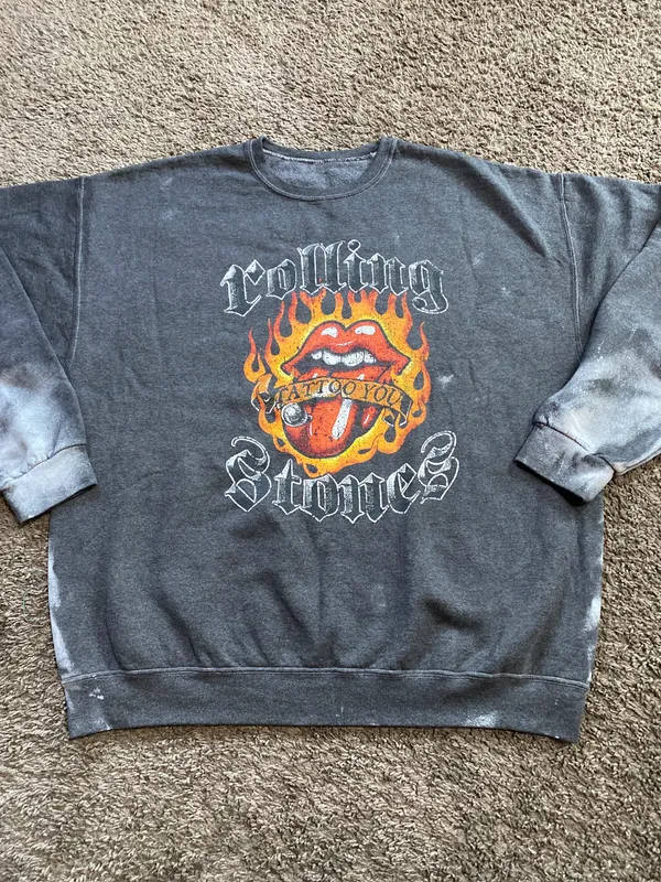 Rolling Stones Bleach Sweatshirt Size 2XL - Image 2