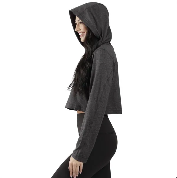 90 Degrees by Reflex NWT XXL Half Zip Pullover Charcoal Crop Hoodie Women’s Athletic - Image 4