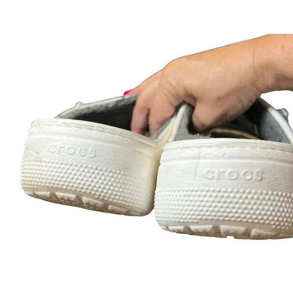 Crocs Baya Platform Sandal Unisex Women's 9 Men's 7 White Gray Slides - Image 8