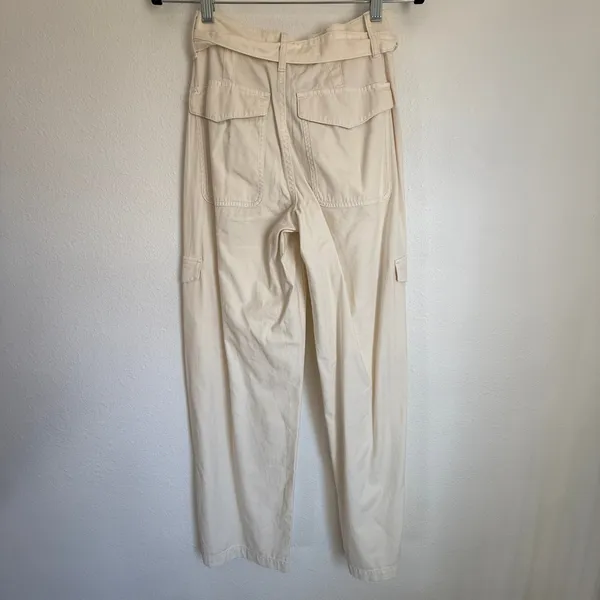 NWT Madewell Sz 23 Griff Superwide-Leg‎ Cargo Utility Pants Ivory Cream NO076 - Image 4