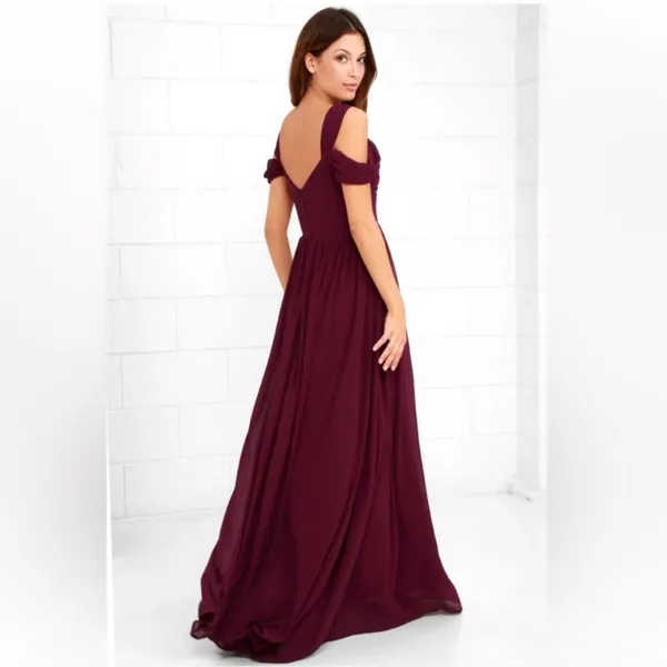 NWOT Lulus Make Me Move Burgundy Maxi Dress - Image 4