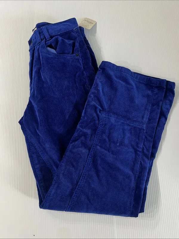 Free People We The Free Blue Corduroy Risk T High Rise Straight Pants Size 26 NW - Image 14