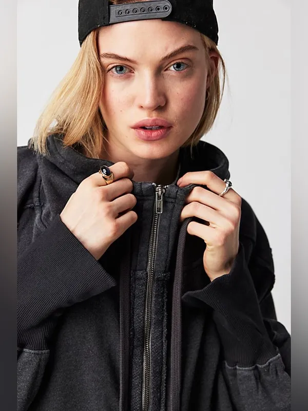 Free People We The Free - Camden Hoodie- Washed Black - Image 4