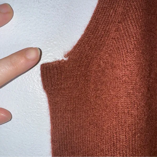 anthropologie M The Cashmere Collection Cedar Brown Sleeveless‎ Sweater CP2006 - Image 6
