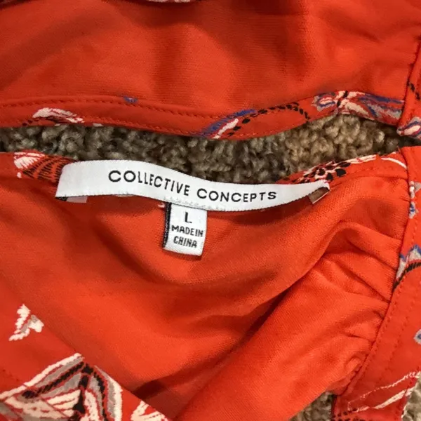 Collective Concepts Red Floral Maxi Dress Size Large Wedding Date Night Resort - Image 4