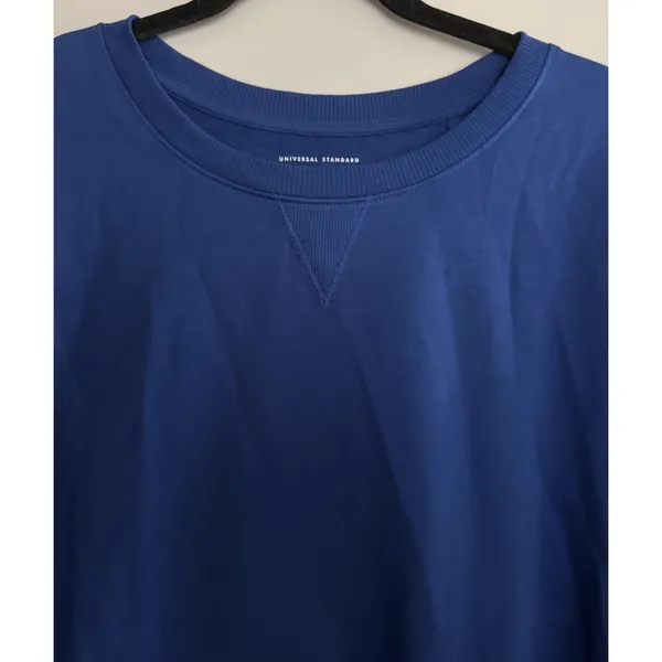 Universal Standard Fiona Open Side Sweatshirt Cotton‎ Blue Size Small (14-16) - Image 3